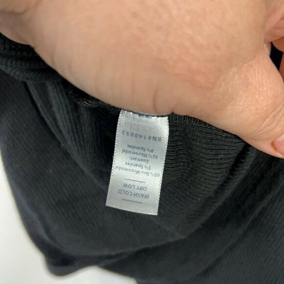 Marine Layer Tinley Tulip Open Back Top Womens Small Black Rib Knit Long Sleeves - Picture 12 of 12